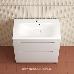 Style Line Тумба с раковиной Остин 80 белая матовая – фотография-8